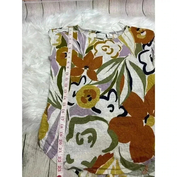 Rachel Zoe 100% Linen Floral Top Blouse Size S - Picture 6 of 6